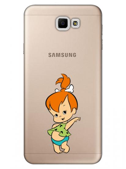 Samsung J7 Prime Taş Devri Kız Bebek Şeffaf Telefon Kılıfı