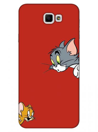 Samsung J7 Prime Tom And Jerry Kırmızı Telefon Kılıfı