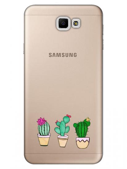 Samsung J7 Prime Kaktüs Şeffaf Telefon Kılıfı