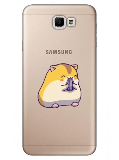 Samsung J7 Prime Sevimli Hamster Şeffaf Telefon Kılıfı