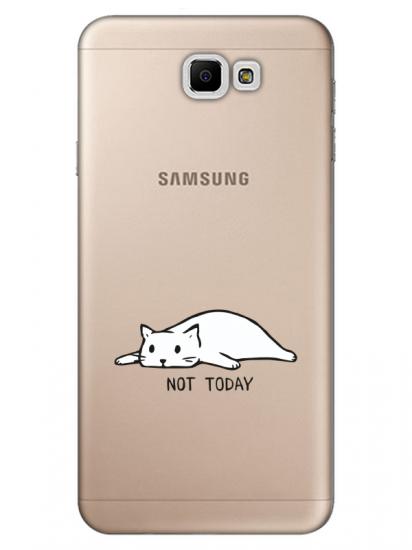 Samsung J7 Prime Not Today Kedi Şeffaf Telefon Kılıfı