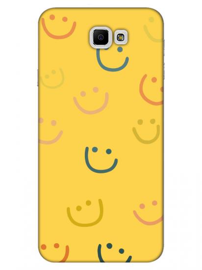 Samsung J7 Prime Emoji Gülen Yüz Sarı Telefon Kılıfı