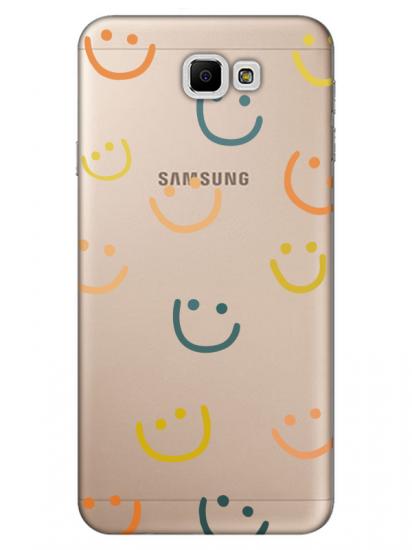 Samsung J7 Prime Emoji Gülen Yüz Şeffaf Telefon Kılıfı