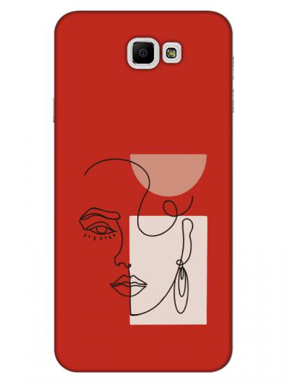 Samsung J7 Prime Women Art Kırmızı Telefon Kılıfı