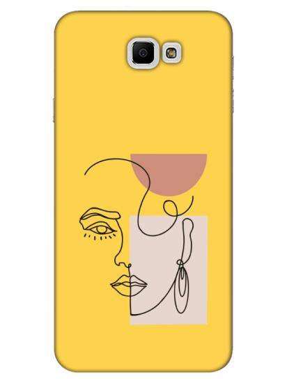 Samsung J7 Prime Women Art Sarı Telefon Kılıfı