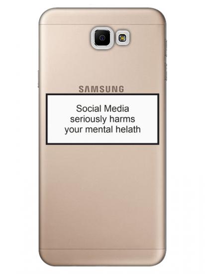 Samsung J7 Prime Social Media Şeffaf Telefon Kılıfı