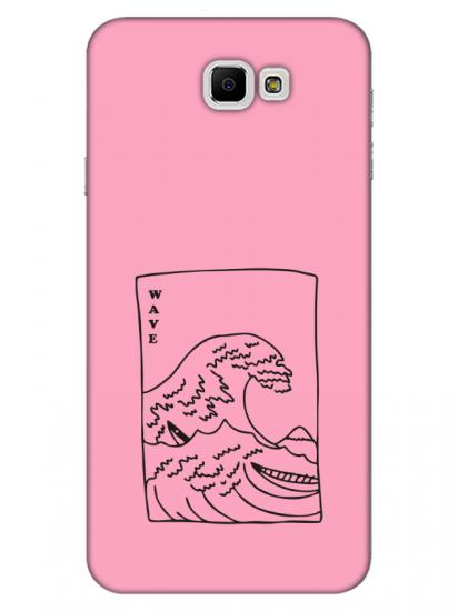 Samsung J7 Prime Kanagawa Wave Pembe Telefon Kılıfı