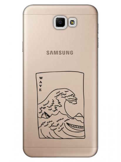 Samsung J7 Prime Kanagawa Wave Şeffaf Telefon Kılıfı