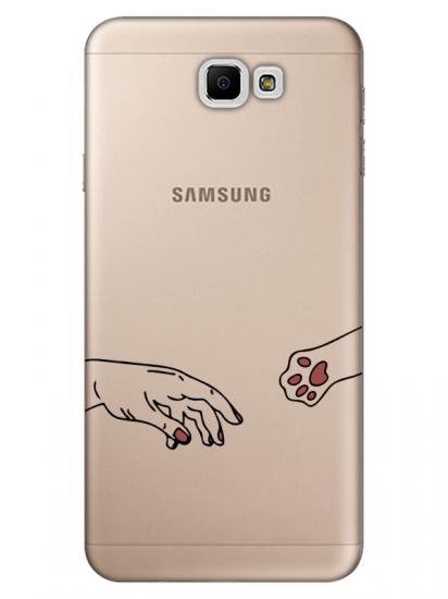 Samsung J7 Prime Hand And Paw Şeffaf Telefon Kılıfı