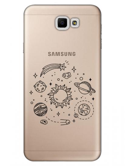 Samsung J7 Prime Gezegen Şeffaf Telefon Kılıfı