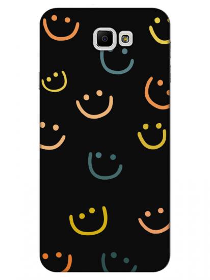 Samsung J7 Prime 2 Emoji Gülen Yüz Siyah Telefon Kılıfı