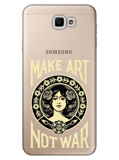 Samsung J7 Prime 2 Make Art Not War Şeffaf Telefon Kılıfı