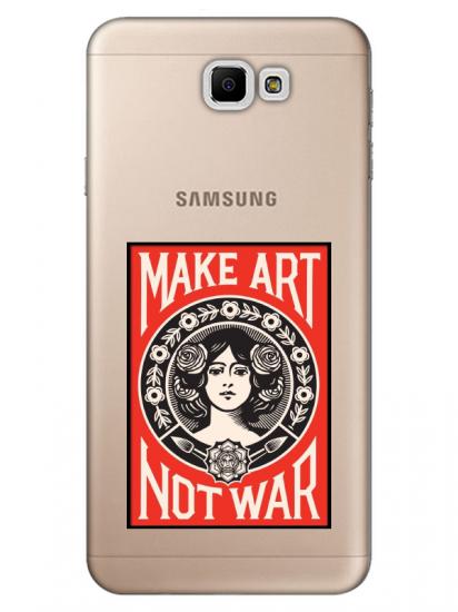 Samsung J7 Prime 2 Make Art Not War Şeffaf Telefon Kılıfı