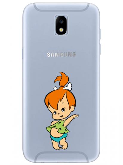 Samsung J7 Pro Taş Devri Kız Bebek Şeffaf Telefon Kılıfı