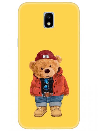 Samsung J7 Pro Teddy Bear Sarı Telefon Kılıfı