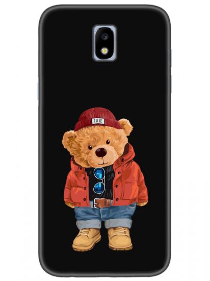 Samsung J7 Pro Teddy Bear Siyah Telefon Kılıfı