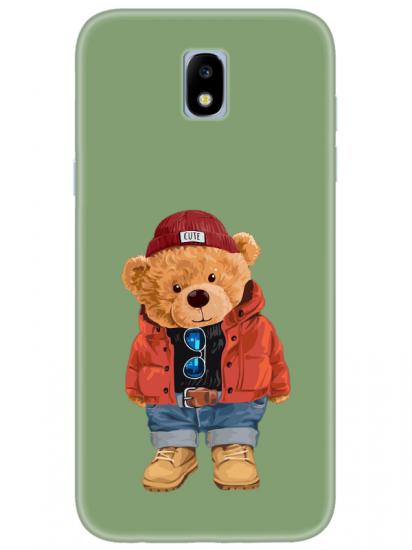 Samsung J7 Pro Teddy Bear Yeşil Telefon Kılıfı