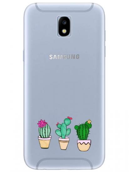 Samsung J7 Pro Kaktüs Şeffaf Telefon Kılıfı