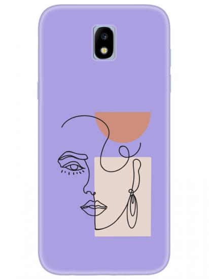 Samsung J7 Pro Women Art Lila Telefon Kılıfı