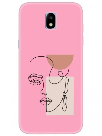 Samsung J7 Pro Women Art Pembe Telefon Kılıfı