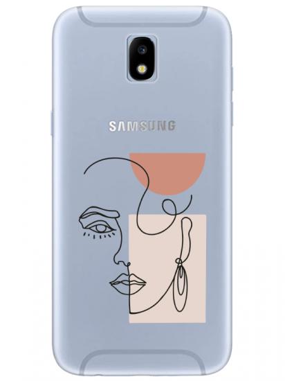 Samsung J7 Pro Women Art Şeffaf Telefon Kılıfı