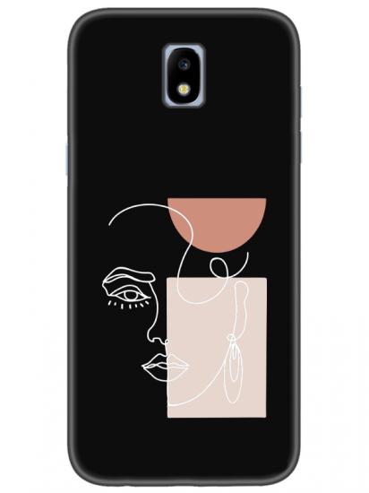 Samsung J7 Pro Women Art Siyah Telefon Kılıfı