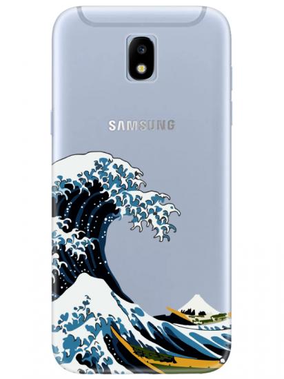 Samsung J7 Pro Kanagawa Şeffaf Telefon Kılıfı