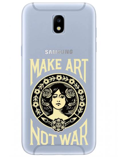 Samsung J7 Pro Make Art Not War Şeffaf Telefon Kılıfı