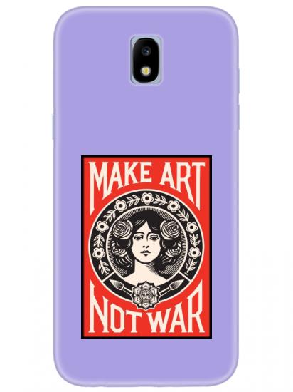 Samsung J7 Pro Make Art Not War Lila Telefon Kılıfı