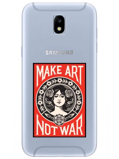 Samsung J7 Pro Make Art Not War Şeffaf Telefon Kılıfı