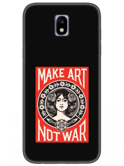 Samsung J7 Pro Make Art Not War Siyah Telefon Kılıfı