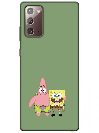 Samsung Note 20 Sünger Bob Ve Patrickstar Yeşil Telefon Kılıfı