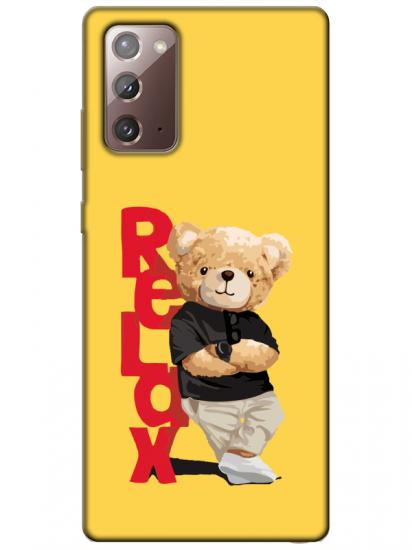 Samsung Note 20 Teddy Bear Relax Sarı Telefon Kılıfı