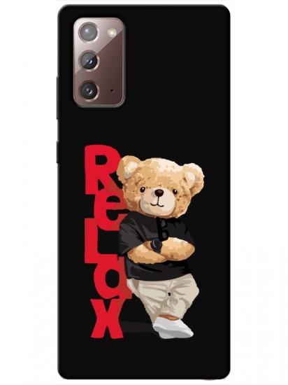 Samsung Note 20 Teddy Bear Relax Siyah Telefon Kılıfı