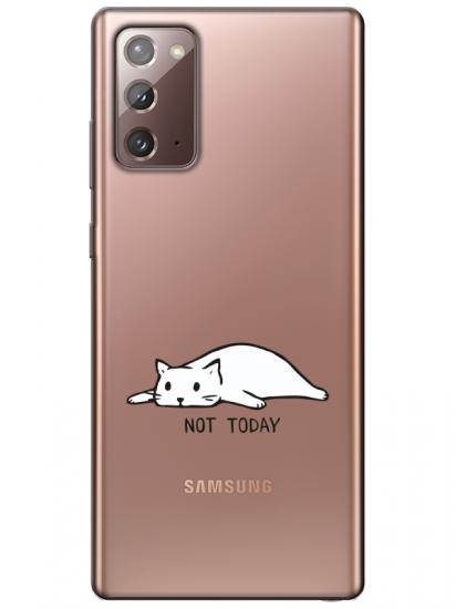 Samsung Note 20 Not Today Kedi Şeffaf Telefon Kılıfı