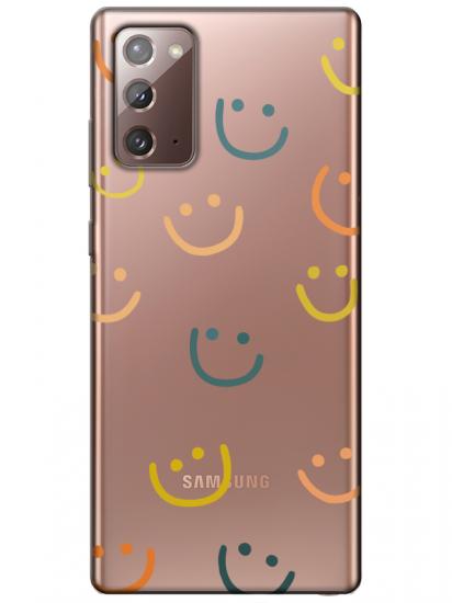 Samsung Note 20 Emoji Gülen Yüz Şeffaf Telefon Kılıfı