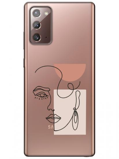 Samsung Note 20 Women Art Şeffaf Telefon Kılıfı