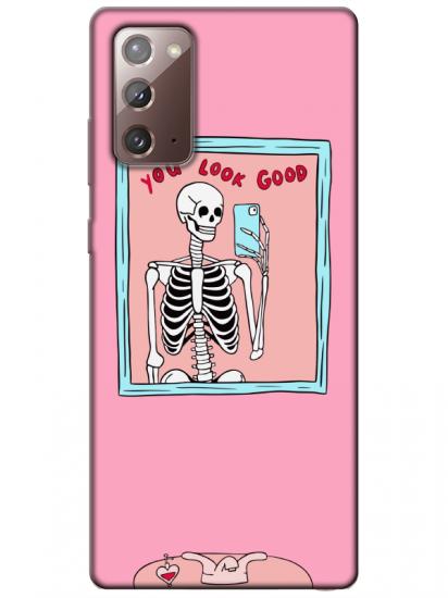 Samsung Note 20 You Look Good İskelet Pembe Telefon Kılıfı