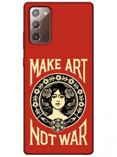 Samsung Note 20 Make Art Not War Kırmızı Telefon Kılıfı