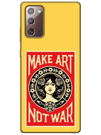 Samsung Note 20 Make Art Not War Sarı Telefon Kılıfı