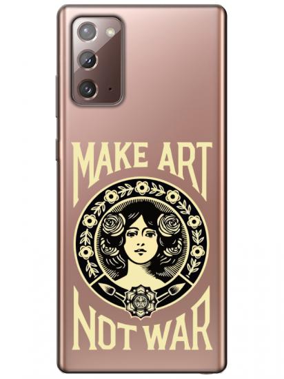 Samsung Note 20 Make Art Not War Şeffaf Telefon Kılıfı