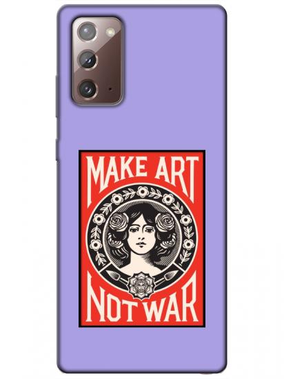 Samsung Note 20 Make Art Not War Lila Telefon Kılıfı