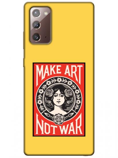 Samsung Note 20 Make Art Not War Sarı Telefon Kılıfı