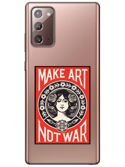 Samsung Note 20 Make Art Not War Şeffaf Telefon Kılıfı