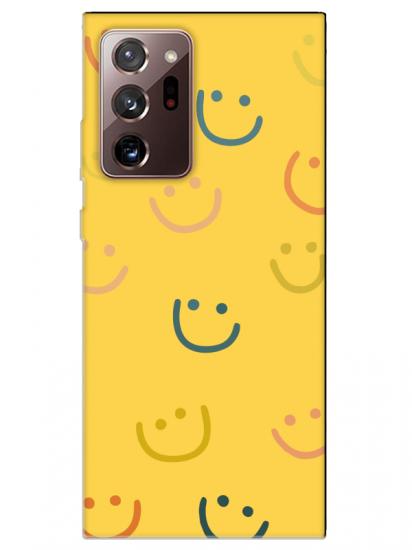 Samsung Note 20 Ultra Emoji Gülen Yüz Sarı Telefon Kılıfı