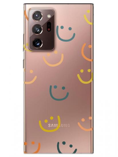 Samsung Note 20 Ultra Emoji Gülen Yüz Şeffaf Telefon Kılıfı