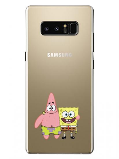 Samsung Note 8 Sünger Bob Ve Patrickstar Şeffaf Telefon Kılıfı