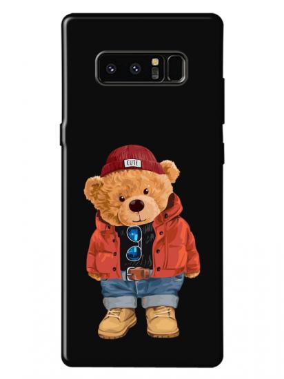 Samsung Note 8 Teddy Bear Siyah Telefon Kılıfı