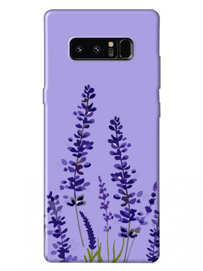 Samsung Note 8 Lavanta Desenli Lila Telefon Kılıfı