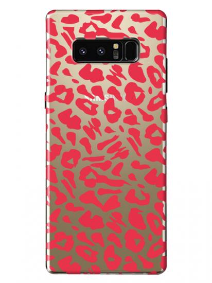 Samsung Note 8 Leopar Desenli Şeffaf Telefon Kılıfı